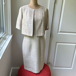 NWT Kay Unger iridescent weave dress and jacket. Size 8.